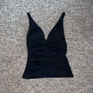 DKNY SWIM ruched Tankini top black​ slimming